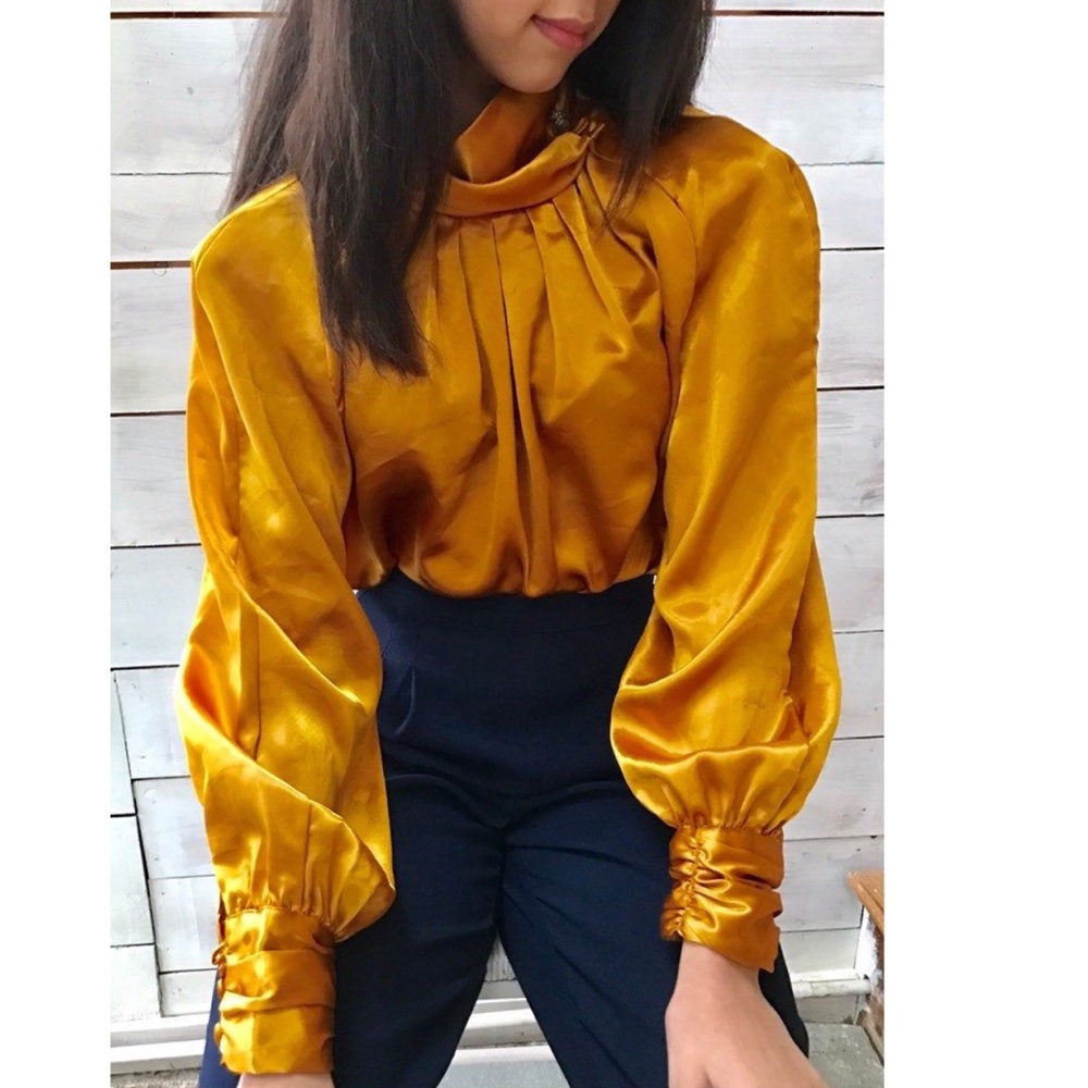 Vintage Gold Blouse, Size Small